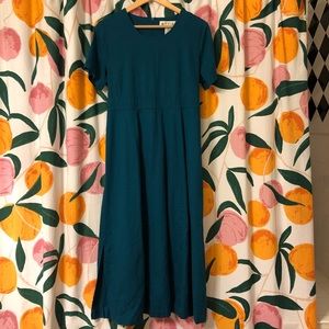 COPY - Orvis turquoise teal linen rayon blend maxi dress